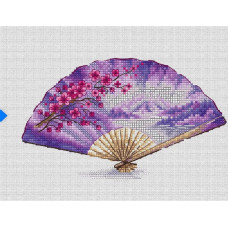 ЛВ-171 Леля Набір для вишивки рахунковим хрестиком - Шовкове віяло, 25x35 см, Linda 27 ct