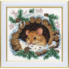 М-0386 VDV Набір для вишивки рахунковим хрестиком - Мишеня 20x20 см, Aida 16 ct