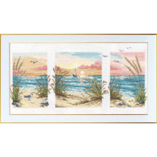 М-0387 VDV Набір для вишивки рахунковим хрестиком - Триптих. Море 38х20 см, Aida 16