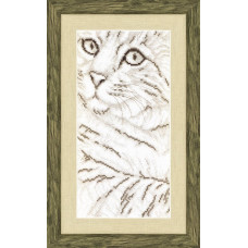 М-246 Портрет кота. 14x27 см. Чарівна Мить. Набір для вишивки хрестиком на Aida 14