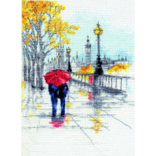 М-559 Чарівна Мить Набір для вишивки рахунковим хрестиком - Шепіт дощу 17,5x24,5 см, Aida 16 ct