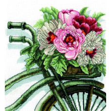 М-565 Чарівна Мить Набір для вишивки рахунковим хрестиком - Рожевий ранок 21x23 см, Aida 16 ct