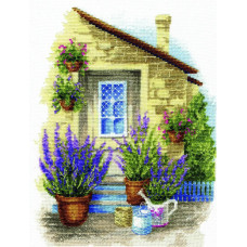 М-575 Чарівна Мить Набір для вишивки рахунковим хрестиком - Лавандовий ранок 17,5x24 см, Aida16