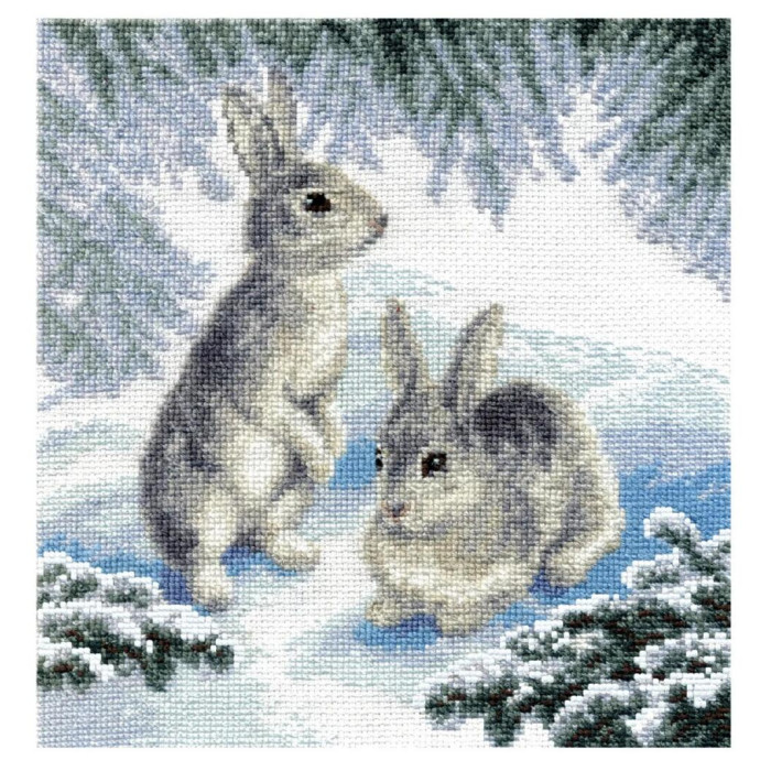 М-576 Чарівна Мить Набір для вишивки рахунковим хрестиком - Лісова пара 17,5x18,5 см, Aida 16 ct М-576 Чарівна Мить Набір для вишивки рахунковим хрестиком - Лісова пара 17,5x18,5 см, Aida 16 ct