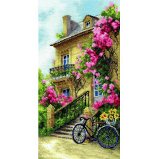 М-578 Чарівна Мить Набір для вишивки рахунковим хрестиком - Дім, де живе щастя 18x35,5 см, Aida 16 ct