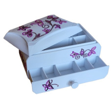 М001 Butterfly Набір для вишивки бісером - Скринька Квіткова фантазія 22x15x13 см (пластик)