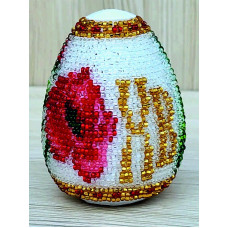 М107 Butterfly Набір для вишивки бісером на пластику - Іграшка Писанка Мак 7х5,5х5,5 см