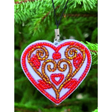 М309 Butterfly Набір для вишивки бісером на пластику - Іграшка Серце 5,5x5x1,5 см (колір срібний)