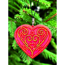 М310 Butterfly Набір для вишивки бісером на пластику - Іграшка Серце 5,5x5x1,5 см (колір червоний)