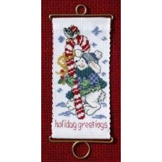 MH126306 Mill Hill Набір для вишивки рахунковим хрестиком + бісером - Вітання кролика Holiday Greetings Bunny 16x8 см, Aida16