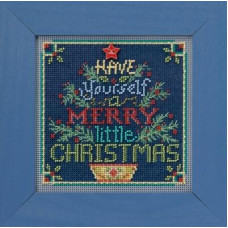 MH141831 Mill Hill Набір для вишивки рахунковим хрестиком + бісером - Щасливого Різдва Merry Little Christmas 13x13 см, перфорований папір