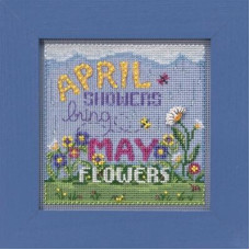 MH141913 Mill Hill Набір для вишивки рахунковим хрестиком + бісером - Квітневі зливи April Showers 13x13 см, перфорований папір
