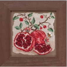 MH141926 Mill Hill Набір для вишивки рахунковим хрестиком + бісером - Гранати Pomegranates 13x13 см, перфорований папір