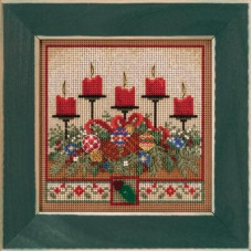 MH142032 Mill Hill Набір для вишивки рахунковим хрестиком + бісером - Святкове сяйво Holiday Glow 13x13 см, перфорований папір