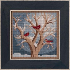 MH142033 Mill Hill Набір для вишивки рахунковим хрестиком + бісером - Морозний ранок Frosty Morning 13x13 см, перфорований папір