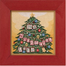 MH142035 Mill Hill Набір для вишивки рахунковим хрестиком + бісером - Це чудове життя It's a Wonderful Life 13x13 см, перфорований папір