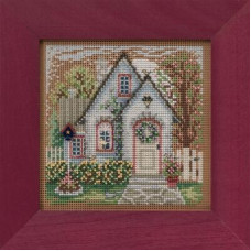 MH142115 Mill Hill Набір для вишивки рахунковим хрестиком + бісером - Літній котедж Summer Cottage 13x13 см, перфорований папір