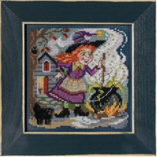 MH142121 Mill Hill Набір для вишивки рахунковим хрестиком + бісером - Чарівна заварка Witch's Brew 13x13 см, перфорований папір