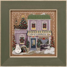 MH142136 Mill Hill Набір для вишивки рахунковим хрестиком + бісером - Кафе Гранде Cafe Grande 13x13 см, перфорований папір