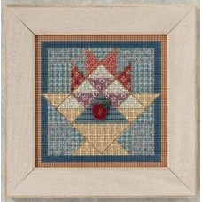 MH142202 Mill Hill Набір для вишивки рахунковим хрестиком + бісером - Кошик фруктів Fruit Basket Quilt 13x13 см, перфорований папір