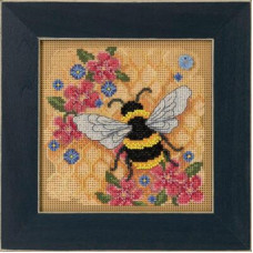MH142211 Mill Hill Набір для вишивки рахунковим хрестиком + бісером - Медоносна бджола Honey Bee 13x13 см, перфорований папір