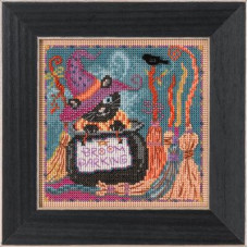 MH142224 Mill Hill Набір для вишивки рахунковим хрестиком + бісером - Стоянка для мітли Broom Parking 13x13 см, перфорований папір