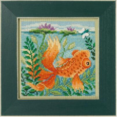 MH142311 Mill Hill Набір для вишивки рахунковим хрестиком + бісером - Ставок для Коі Koi Pond 13x13 см, перфорований папір