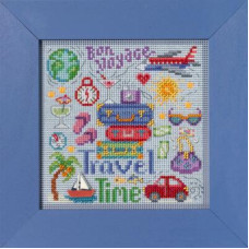 MH142314 Mill Hill Набір для вишивки рахунковим хрестиком + бісером - Час подорожувати Travel Time 13x13 см, перфорований папір