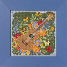 MH142316 Mill Hill Набір для вишивки рахунковим хрестиком + бісером - Святкова гітара Festive Guitar 13x13 см, перфорований папір