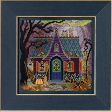 MH142324 Mill Hill Набір для вишивки рахунковим хрестиком + бісером - Котедж з привидами Haunted Cottage 13x13 см, перфорований папір