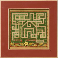 MH142526 Mill Hill Набір для вишивки рахунковим хрестиком + бісером - Кукурудзяний лабіринт Corn Maze 13x13 см, перфорований папір