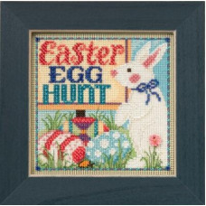 MH145106 Mill Hill Набір для вишивки рахунковим хрестиком + бісером - Пасхальні яєчка Egg Hun 13x13 см, перфорований папір