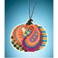 MH162026 Mill Hill Набір для вишивки рахунковим хрестиком + бісером - Іграшка Перський гарбуз Persian Pumpkin 6x7 см, перфорований папір