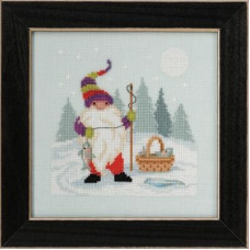 MH172013 Mill Hill Набір для вишивки рахунковим хрестиком + бісером - Рибальський гном Fishing Gnome 15x15 см, перфорований папір