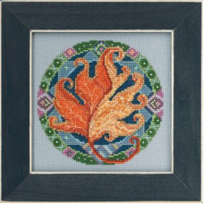 MH172113 Mill Hill Набір для вишивки рахунковим хрестиком + бісером - Осіння мандала Fall Mandala 13x13 см, Aida16