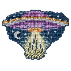 MH182522 Mill Hill Набір для вишивки рахунковим хрестиком + бісером - НЛО UFO 8,5x6 см, перфорований папір