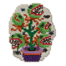 MH182524 Mill Hill Набір для вишивки рахунковим хрестиком + бісером - Рослина-монстр Monster Plant 8x6,5 см, перфорований папір