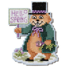 MH182531 Mill Hill Набір для вишивки рахунковим хрестиком + бісером - День бабака Groundhog Day 8x6 см, перфорований папір