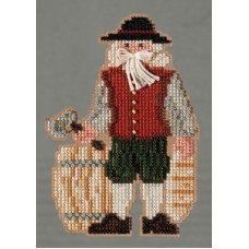 MH203303 Mill Hill Набір для вишивки рахунковим хрестиком + бісером - Іграшка Плімут Санта Plymouth Santa 9x12 см, перфорований папір