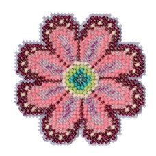 MH212211 Mill Hill Набір для вишивки бісером - Іграшка Рожева квітка Pink Flower 6x6 см, перфорований папір
