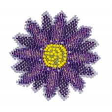 MH212212 Mill Hill Набір для вишивки бісером - Іграшка Фіолетова квітка Purple Flower 6x6 см, перфорований папір