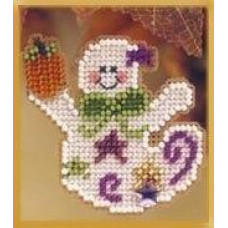 MHAH53 Mill Hill Набір для вишивки рахунковим хрестиком + бісером - Примарні веселощі Ghostly Fun 6x6 см, перфорований папір