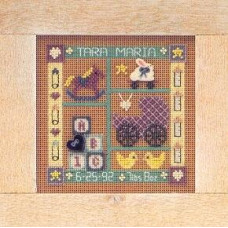 MHCB120 Mill Hill Набір для вишивки рахунковим хрестиком + бісером - Дитячий семплер Baby Sampler 13x13 см, перфорований папір