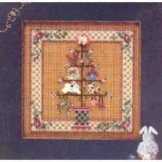 MHCB143 Mill Hill Набір для вишивки рахунковим хрестиком + бісером - Весняне дерево Spring Feather Tree 13x13 см, перфорований папір