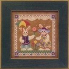 MHCB162 Mill Hill Набір для вишивки рахунковим хрестиком + бісером - Весняні краплі дощу Spring Raindrops 13x13 см, перфорований папір