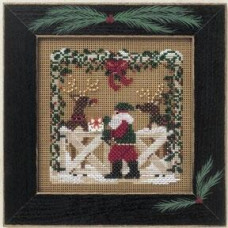 MHCB174 Mill Hill Набір для вишивки рахунковим хрестиком + бісером - Ранчо оленів Reindeer Ranch 13x13 см, перфорований папір