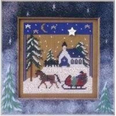MHCB192 Mill Hill Набір для вишивки рахунковим хрестиком + бісером - Поїздка на санчатах Sleigh Ride 13x13 см, перфорований папір