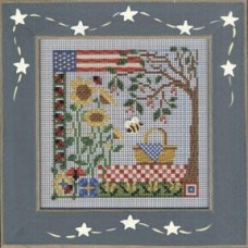MHCB231 Mill Hill Набір для вишивки рахунковим хрестиком + бісером - Літній пікнік Summer Picnic 13x13 см, перфорований папір