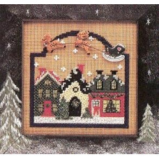 MHCB78 Mill Hill Набір для вишивки рахунковим хрестиком + бісером - Різдвяне село Christmas Village 13x13 см, перфорований папір