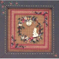 MHCB80 Mill Hill Набір для вишивки рахунковим хрестиком + бісером - Весняний вінок Spring Wreath 13x13 см, перфорований папір